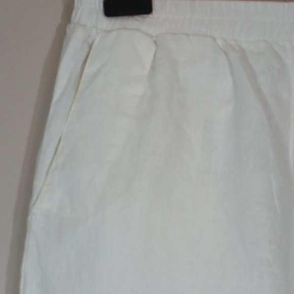 Grade&Gather 100% Linen white woman straight leg pant 4 pockets size Medium - Picture 3 of 9